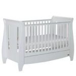 Tutti Bambini Lucas Sleigh Cot Bed-White + FREE Drawer