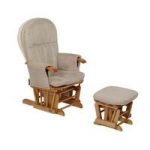 Tutti Bambini GC35 Recliner Glider Chair & Stool-Natural