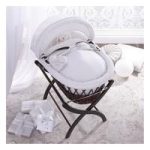Izziwotnot Dark Wicker Moses Basket-White Premium Gift (NEW)