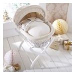 Izziwotnot White Wicker Moses Basket-Cream Premium Gift (NEW)
