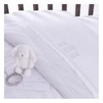 Izziwotnot Cot Bed Flat & Fitted Sheet-White Premium Gift