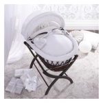 Izziwotnot Dark Wicker Moses Basket-White Premium Gift + INCL Stand! (NEW)