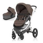 Britax Affinity White Chassis Pram System-Fossil Brown