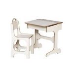 Saplings Desk & Chair-Vanilla/Off White