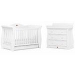 Boori Sleigh Royale 2 Piece Room Set-White (Cotbed & Changer) + Free Cotbed Spring Mattress Worth 80!