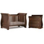 Boori Sleigh 2 Piece Room Set-English Oak (Cotbed & Changer) + Free Cotbed Spring Mattress Worth 80!
