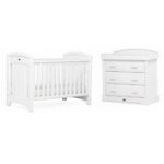 Boori Classic Royale 2 Piece Room Set-White (Cotbed & Changer) + Free Cotbed Spring Mattress Worth 80!