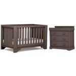 Boori Eton Expandable 2 Piece Room Set With Conversion Kit-Mocha (Cotbed & Changer) + Free Cotbed Spring Mattress Worth 80!