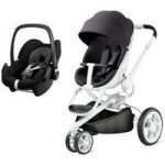 Quinny Moodd White Frame 2in1 Pebble Travel System-Black Irony (New 2016)