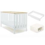 Obaby York Cot Bed-White (New) With Cot Top Changer & Sprung Mattress!