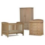 Boori Classic 3 Piece Room Set-Almond (Cotbed,Changer & Wardrobe) + Free Cotbed Spring Mattress Worth 80!