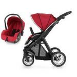 BabyStyle Oyster Max 2 Black Finish 2in1 Travel System-Tomato