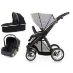 BabyStyle Oyster Max 2 Black Finish 3in1 Travel System-Silver Mist