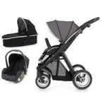 BabyStyle Oyster Max 2 Black Finish 3in1 Travel System-Slate Grey