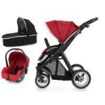 BabyStyle Oyster Max 2 Black Finish 3in1 Travel System-Tomato