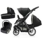 BabyStyle Oyster Max 2 Black Finish Tandem 3in1 Travel System-Black