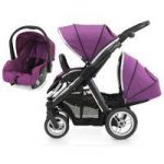 BabyStyle Oyster Max 2 Black Finish Tandem 2in1 Travel System-Grape