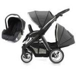 BabyStyle Oyster Max 2 Black Finish Tandem 2in1 Travel System-Slate Grey