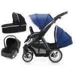 BabyStyle Oyster Max 2 Black Finish Tandem 3in1 Travel System-Navy