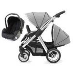 BabyStyle Oyster Max 2 Mirror Finish Tandem 2in1 Travel System-Silver Mist