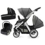 BabyStyle Oyster Max 2 Mirror Finish Tandem 3in1 Travel System-Slate Grey