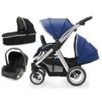 BabyStyle Oyster Max 2 Mirror Finish Tandem 3in1 Travel System-Navy