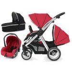 BabyStyle Oyster Max 2 Mirror Finish Tandem 3in1 Travel System-Tomato