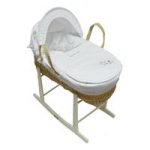Kiddies Kingdom Deluxe Maize Moses Basket-My Little Star + White Rocking Stand
