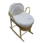 Kiddies Kingdom Deluxe Maize Moses Basket-My Little Star + Natural Rocking Stand