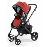 Tutti Bambini Riviera Plus Black Frame Pushchair-Coral Red/Aqua