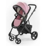 Tutti Bambini Riviera Plus Black Frame Pushchair-Dusty Pink/Cool Grey