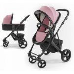 Tutti Bambini Riviera Plus Black Frame 2in1 Pram System-Dusty Pink/Cool Grey (Pushchair + Carrycot)