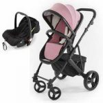 Tutti Bambini Riviera Plus Black Frame 2in1 Travel System-Dusty Pink/Cool Grey (Pushchair + Car seat)