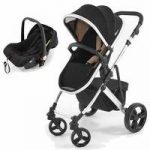 Tutti Bambini Riviera Plus Silver Frame 2in1 Travel System-Black/Taupe (Pushchair + Car seat)