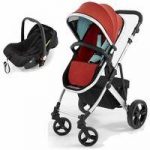 Tutti Bambini Riviera Plus Silver Frame 2in1 Travel System-Coral Red/Aqua (Pushchair + Car seat)