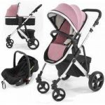 Tutti Bambini Riviera Plus Silver Frame 3in1 Travel System-Dusty Pink/Cool Grey (Pushchair + Carrycot + Car seat)
