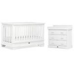 Boori Eton Convertible Plus 2 Piece Room Set With Out Conversion Kit-White + Free Cotbed Spring Mattress Worth 80!