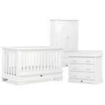 Boori Eton Convertible Plus 3 Piece Room Set With Out Conversion Kit-White + Free Cotbed Spring Mattress Worth 80!