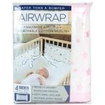 Airwrap 4 Sided Cot Protector-Pink Stars