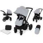 Ickle Bubba Stomp V2 Black Frame All-in-one Travel System-Silver