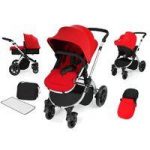 Ickle Bubba Stomp V2 Silver Frame All-in-one Travel System-Red