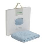 The Little Green Sheep Organic Knitted Moses Basket/ Pram Baby Blanket-Blue