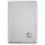 DK Glovesheets 100% Organic Baby Knit Blanket For Pram/Crib 100x75cm-White