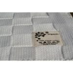 DK Glovesheets 100% Organic Baby Check Blanket For Pram/Crib 100x75cm-White