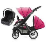BabyStyle Oyster Max 2 Black Finish Tandem 2in1 Travel System-Pink