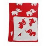 Kiddies Kingdom Deluxe Elephant Pram Blanket-Red