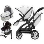 egg® Gun Metal Frame Tandem 3in1 Travel System-Arctic White + Free Seat Liner of Your Choice worth 30!