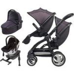 egg® Gun Metal Frame Tandem 3in1 Travel System-Storm Grey + Free Seat Liner of Your Choice worth 30!