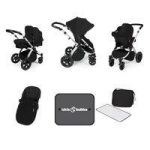 Ickle Bubba Stomp V3 Silver Frame All-in-one Travel System-Black