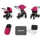 Ickle Bubba Stomp V3 Silver Frame All-in-one Travel System-Pink
